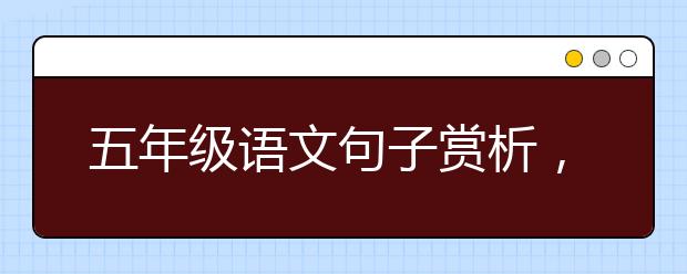 五年级语文句子赏析，教科版五年级语文课文