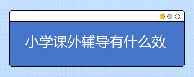 小学课外辅导有什么效果？ 为什么要参加小学课外辅导？