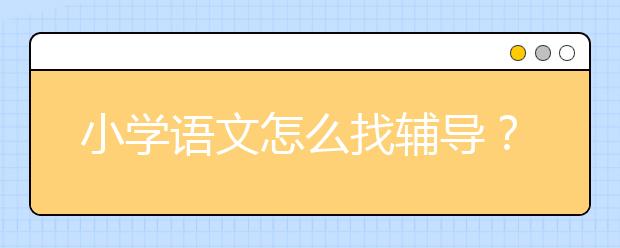 小学语文怎么找辅导？如何辅导小学生语文？