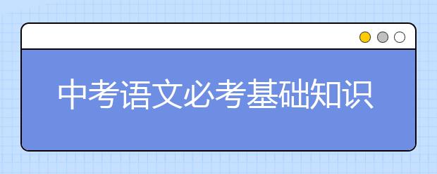 中考语文必考基础知识点总结，考试轻松上110！