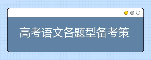 高考语文各题型备考策略