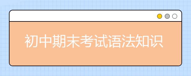 初中期末考试语法知识汇总