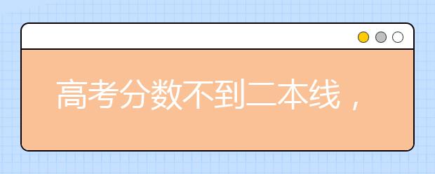 高考分数不到二本线，该怎么办