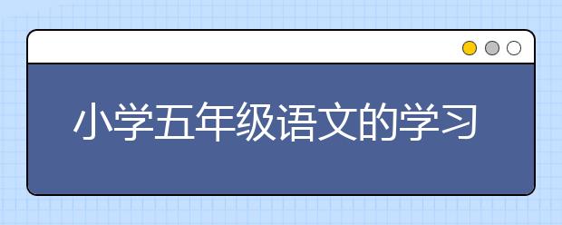 小学五年级语文的学习方法，小学五年级语文有什么学习经验吗？