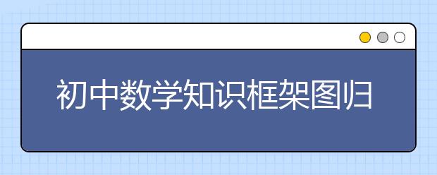 初中数学知识框架图归纳大全