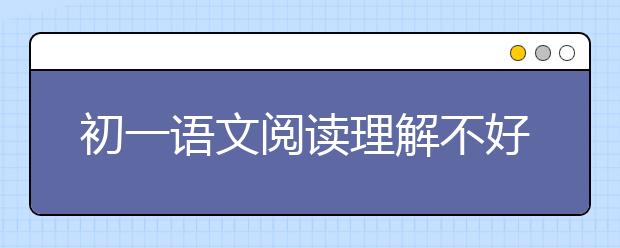 初一语文阅读理解不好怎么办，怎么学习阅读理解？