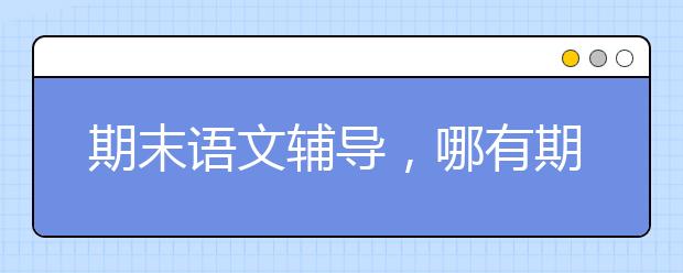 期末语文辅导，哪有期末语文辅导