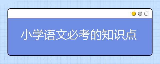 小学语文必考的知识点，小学语文考点总结