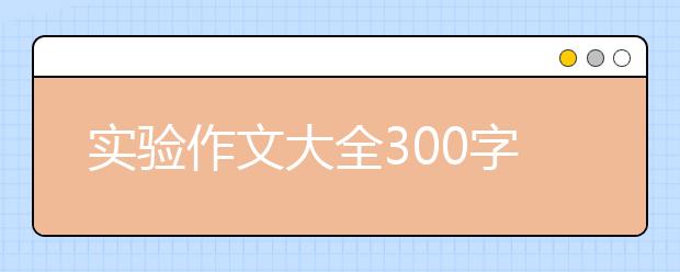 实验作文大全300字400字500字【20篇】