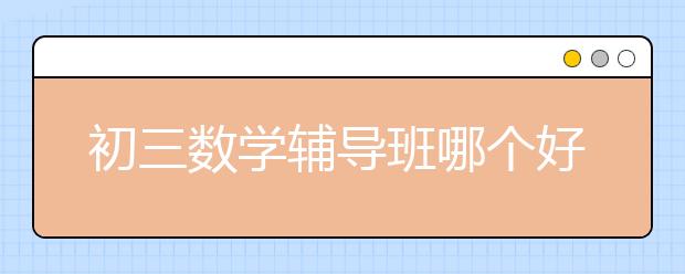 初三数学辅导班哪个好，收费标准价格多少钱