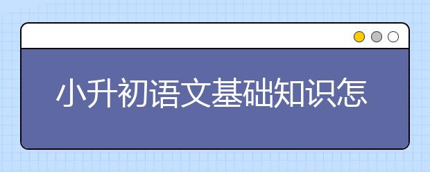 小升初语文基础知识怎么提升【升学秘籍】