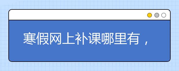 寒假网上补课哪里有，收费标准价格多少钱