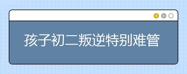 孩子初二叛逆特别难管教，家长该怎么办