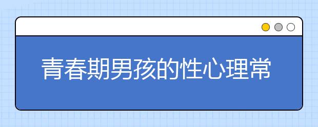 青春期男孩的性心理常识