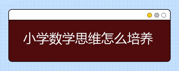 小学数学思维怎么培养，如何学好小学数学？
