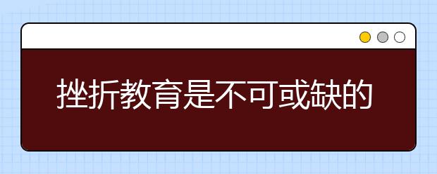 挫折教育是不可或缺的一课，给孩子上的越早越好