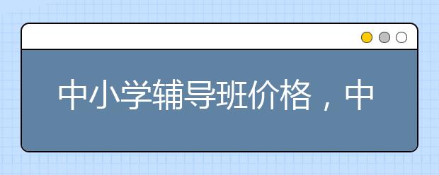 中小学辅导班价格，中小学辅导班需要多少钱