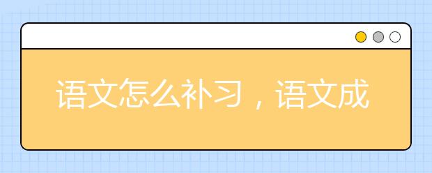 语文怎么补习，语文成绩不好该怎么辅导