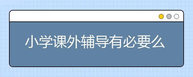 小学课外辅导有必要么，小学课外辅导推荐