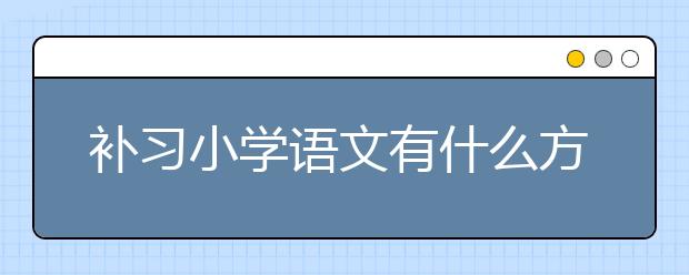 補習小學語文有什么方法？怎么補習小學語文？