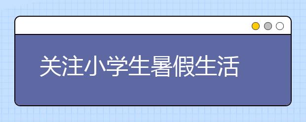 关注小学生暑假生活 利于暑假补齐短板！