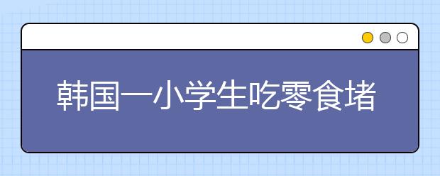 韓國一小學(xué)生吃零食堵住氣管 送醫(yī)后不治身亡
