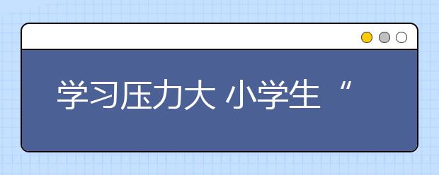 学习压力大 小学生“离家出走”