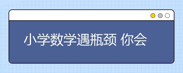 小学数学遇瓶颈 你会像康熙一样郁闷吗？
