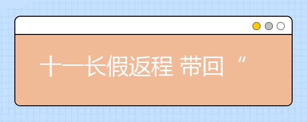 十一长假返程 带回“家”的味道