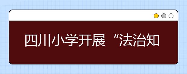 四川小學(xué)開展“法治知識講座” 讓孩子懂得自保