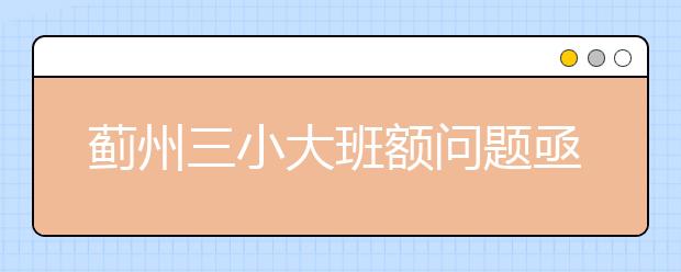 蓟州三小大班额问题亟待解决 学生安全存隐患