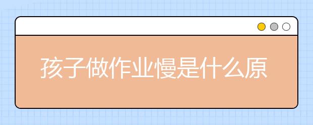 孩子做作业慢是什么原因？家长应该怎样做？