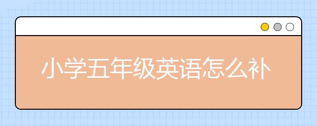 小學五年級英語怎么補課