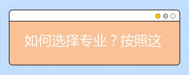 如何选择专业？按照这个流程走，选择自己合适的专业！