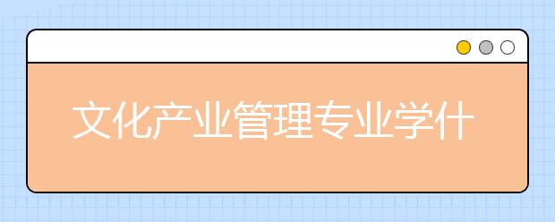 文化产业管理专业学什么？有哪些大学开设文化产业管理专业？