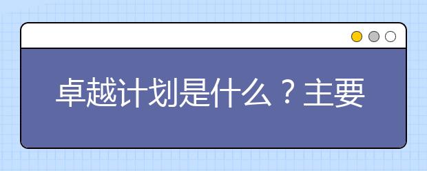 卓越计划是什么？主要实施目标与领域是哪些？