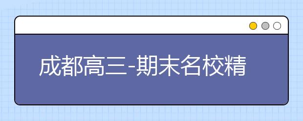 成都高三-期末名校精品語文試卷