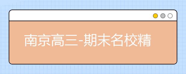 南京高三-期末名校精品語文試卷