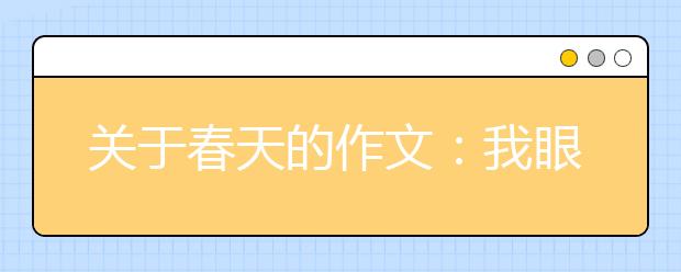 關(guān)于春天的作文：我眼中的春風