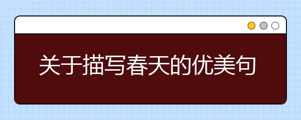 關(guān)于描寫春天的優(yōu)美句子（作文必備）