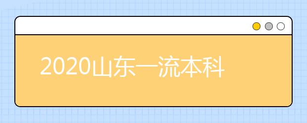 2020山东一流本科专业建设点推荐名单发布