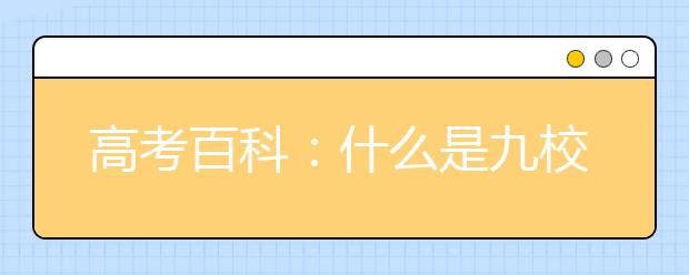 高考百科：什么是九校联盟（C9）