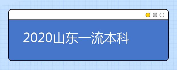 2020山东一流本科专业建设点推荐名单发布