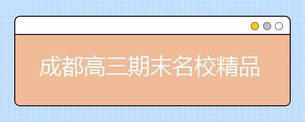 成都高三期末名校精品历史试卷