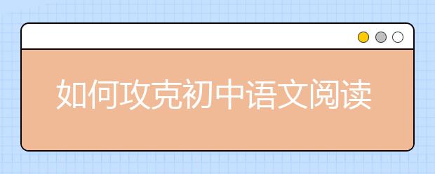 如何攻克初中语文阅读理解“得分荒”？ 名师为你支招