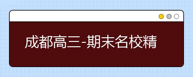 成都高三-期末名校精品文科數(shù)學(xué)試卷