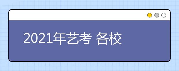 2021年艺考 各校艺术类专业招生简章汇总