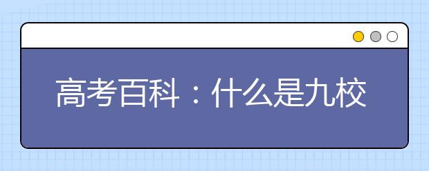 高考百科：什么是九校联盟（C9）