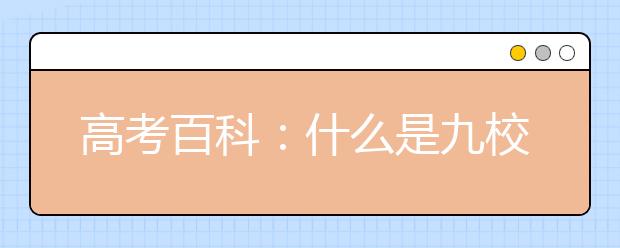 高考百科：什么是九校联盟（C9）