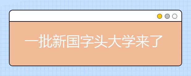 一批新國字頭大學來了？